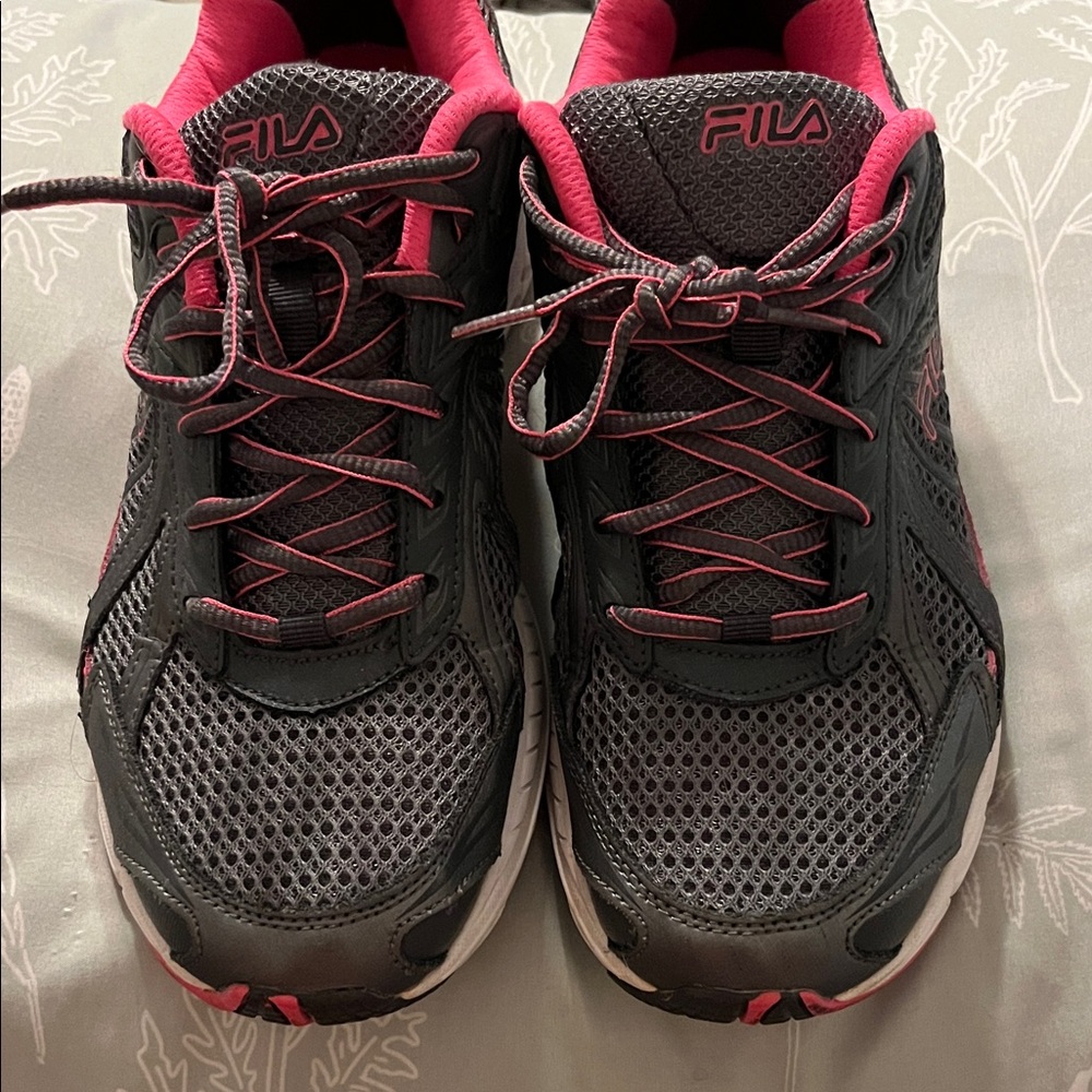 Fila Women's Charcoal and Pink Athletic Shoes